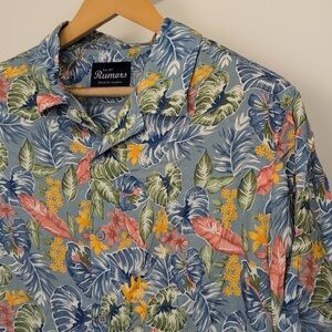 RUMORS TROPICAL LEAVES BUTTONS DOWN SHIRT SIZE X LARGE